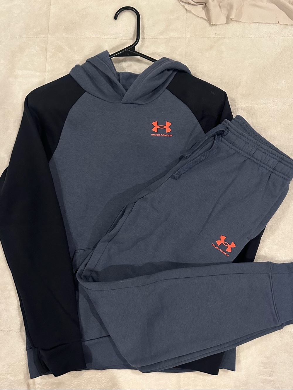 NEW WITH TAGS! Under Armour Blue & Black Hoodie and Jogger Set
